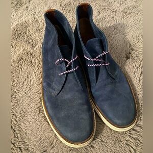 The Frye Company Blue Suede Lace Up Ankle Loafer